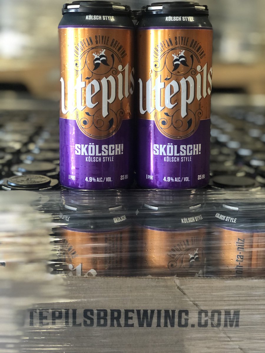 UtepilsBrewing's tweet photo. Skölsch! Skölsch! Skölsch!
Fresh canned Skölsch is making its way to your local liquor store and favorite bar.
It’s always on tap at our Taproom and Beer Garden.
Grab a 4 pack or a fresh pint today! https://t.co/tsE14q6EJ3