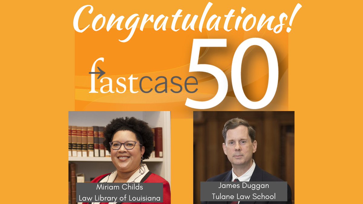 Congratulations to SEAALL members Miriam Childs and James Duggan for their inclusion on the Fastcase 50 list of the "smartest, most courageous innovators, techies, visionaries, and leaders"!

Read more about them and the other 48 awardees at fastcase.com/fastcase50/