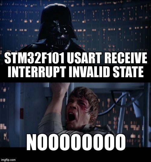 overflow_meme's tweet image. Stm32F101 USART receive interrupt invalid state stackoverflow.com/questions/6836… #arm #c #stm32f4