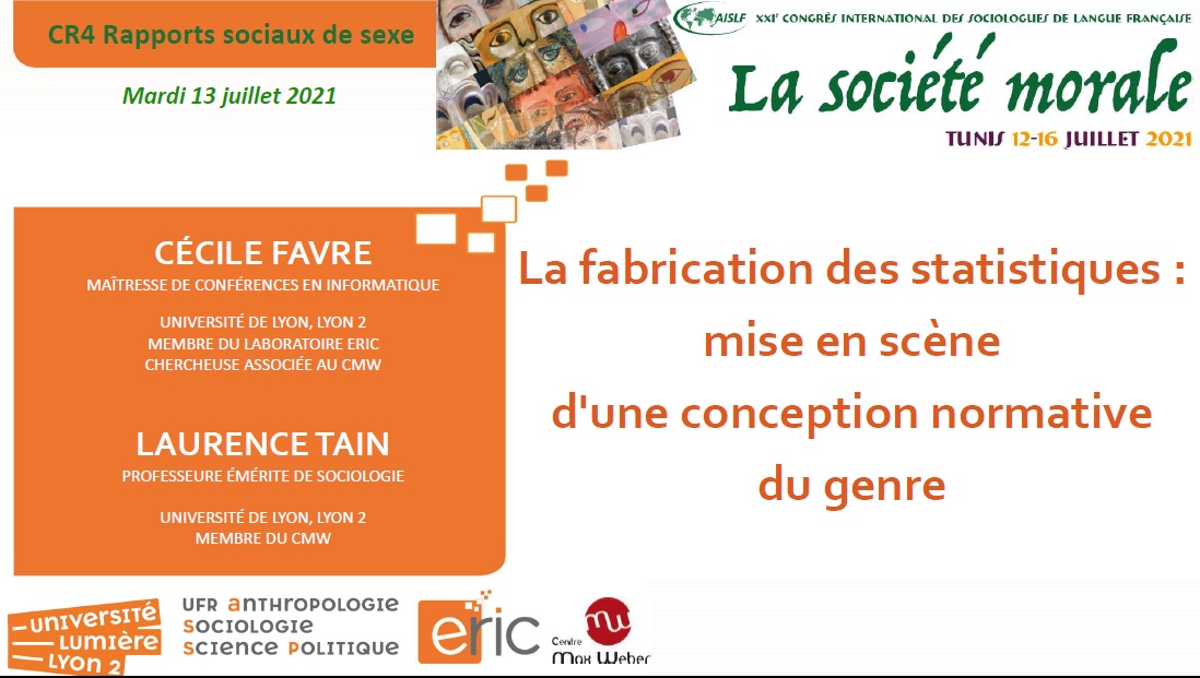 AISLF 2021 en distanciel (à défaut d'être à Tunis !) pour une présentation dans comité recherche "rapports sociaux de sexe" autour de la fabrication des statistiques et des normes de genre ! Occasion de passer du temps avec les sociologues 😃 #interdisciplinarité #étudesgenre