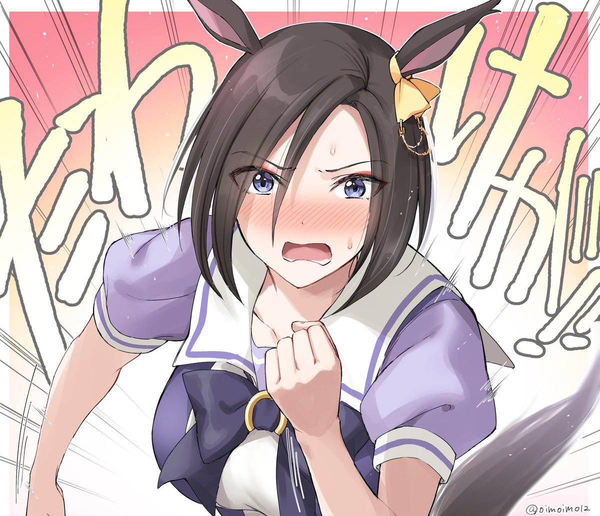 air groove (umamusume) 1girl solo horse ears animal ears tracen school uniform puffy sleeves blush  illustration images