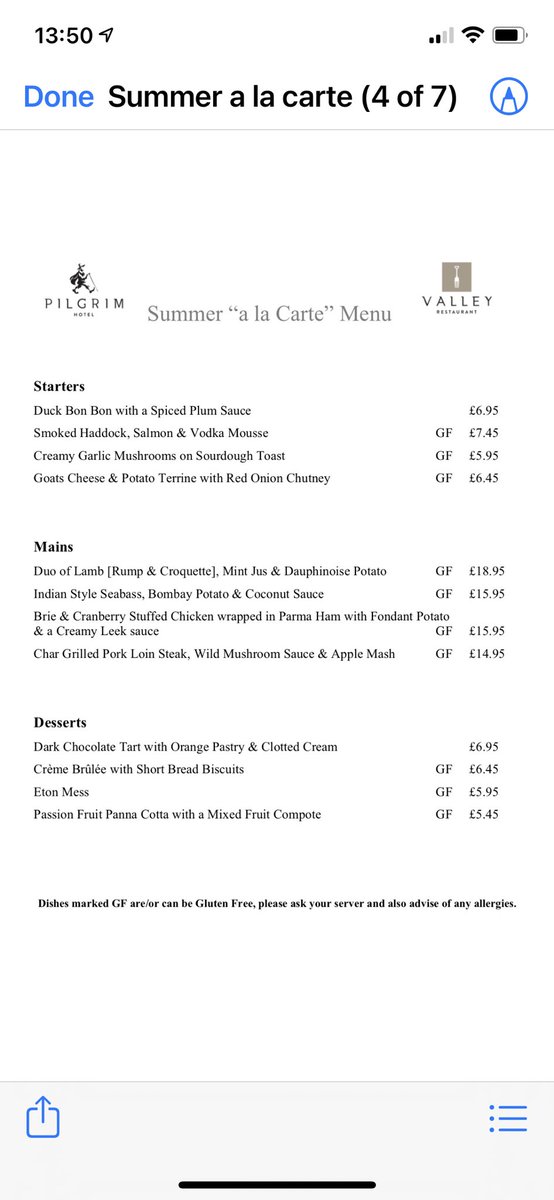 Chuffed to launch our new evening “a la carte” menu as we start to get back to normalised service. Firm favourites at the staff tasting: Duck Bon Bon, Duo of Lamb &amp; Panna Cotta are photographed below.