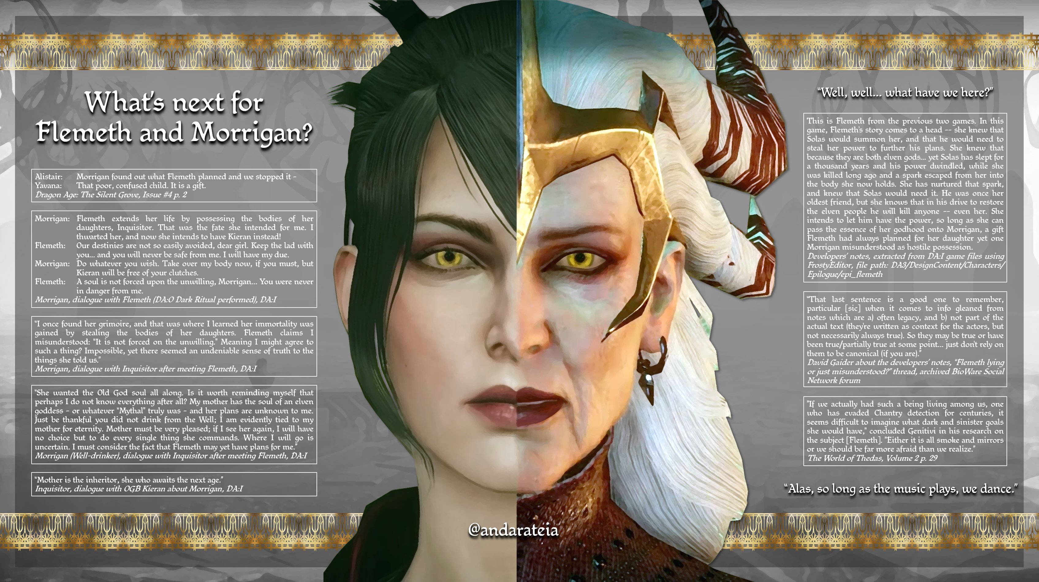 Andy 🌿 on X: Welcome to #TinfoilTuesdays where we discuss a point of # DragonAge lore. This week's topic: What's next for Flemeth and Morrigan? I  am but a shadow, lingering in the