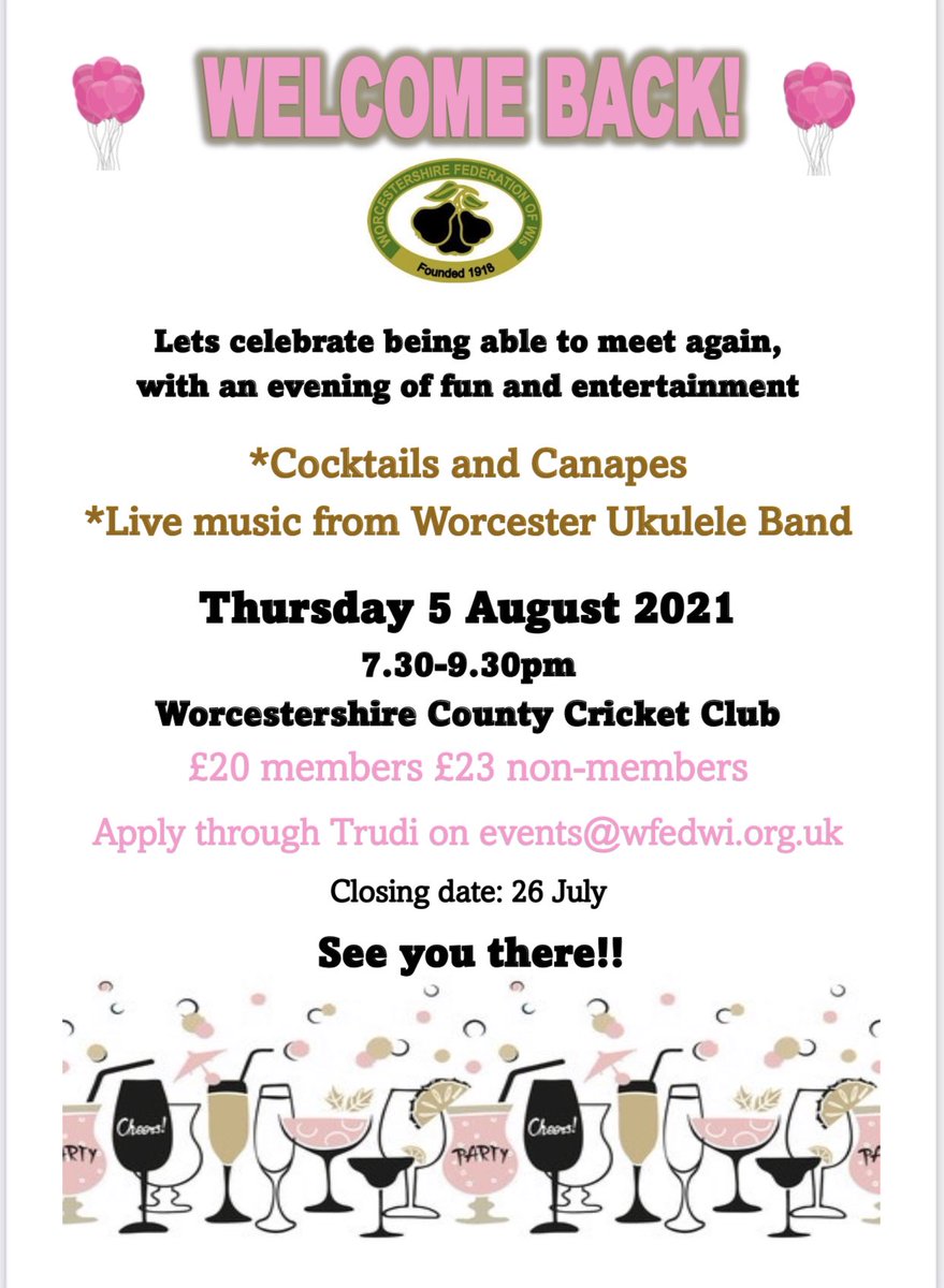 worcsfedwi's tweet photo. Enjoy Cocktails &amp; Canapés with the WI! #party #cocktails #nfwi #wfwi https://t.co/P9f1UZ9gMr