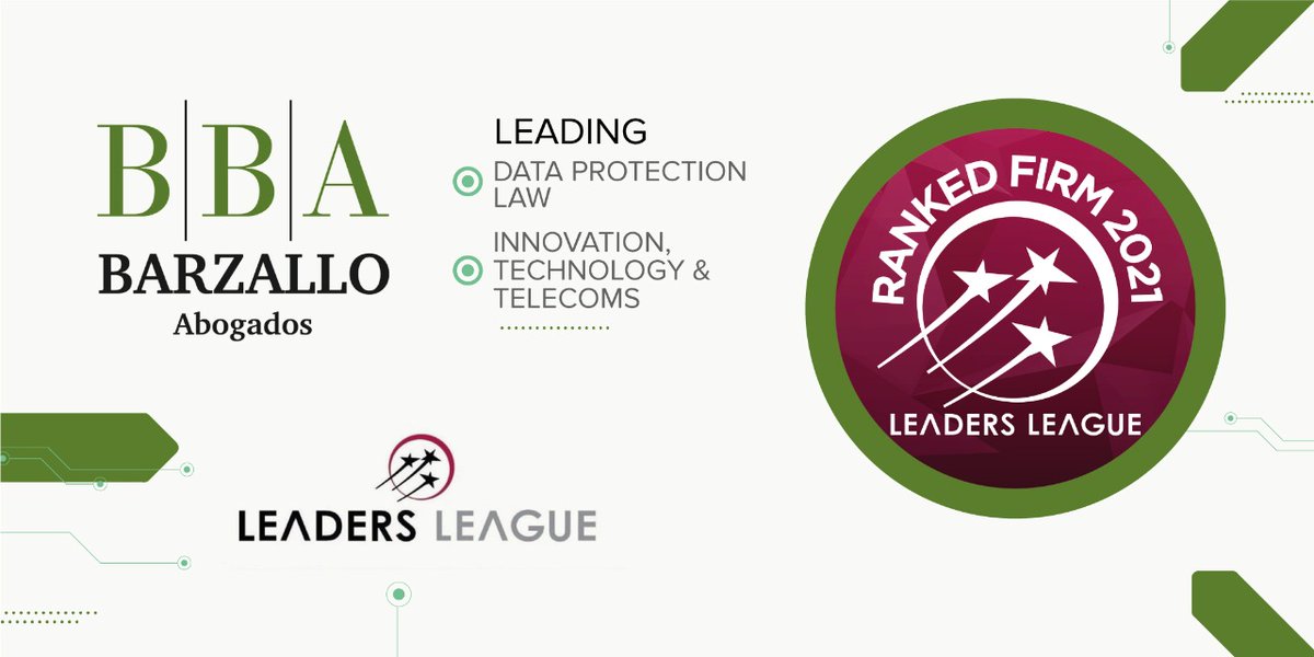 Hemos sido reconocidos por quinto año consecutivo por el ranking Leaders League como Firma líder en TECNOLOGÍA y ahora también lideramos en PROTECCIÓN DE DATOS PERSONALES, posición que tomamos con responsabilidad  y orgullo. Agradezco a nuestros clientes y amigos por su confianza