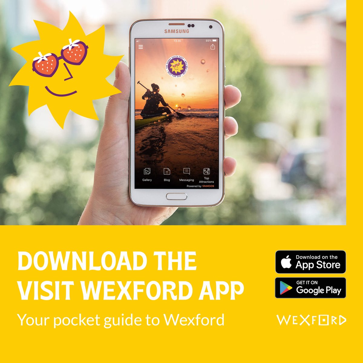 visitwexford's tweet photo. Introducing Visit Wexford’s brand new app - your pocket guide to County Wexford 💜 💛 
 
Read more here: https://t.co/FDUICVIz72

Explore all there is to see and do, places to eat and stay, the best beaches and much more in the Sunny South East using the Visit Wexford app! https://t.co/Dtr7fhnxjB