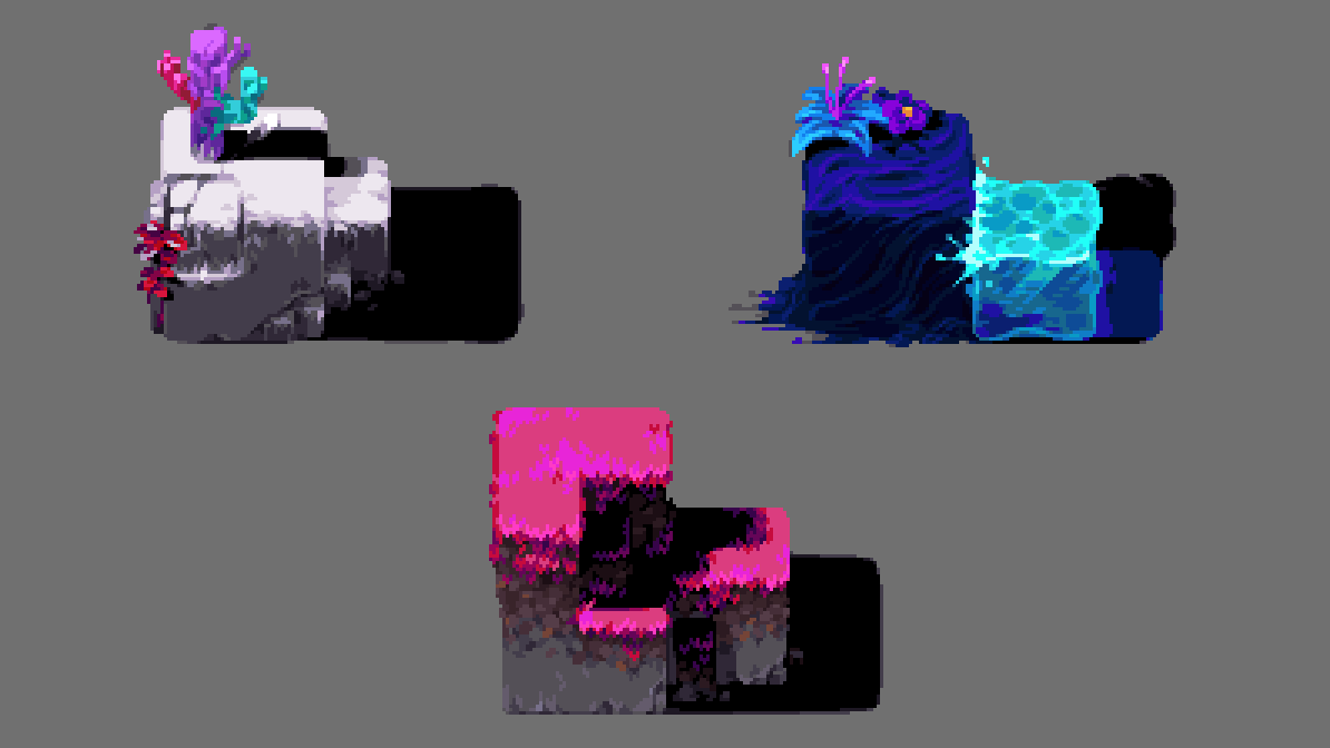 OvergrownRobot's tweet photo. Hi #PortfolioDay I'm a Massachusetts based pixel artist with a focus on game assets and environmental art

I also really like bright colors :)

#pixelart https://t.co/kzIa9nvmF5