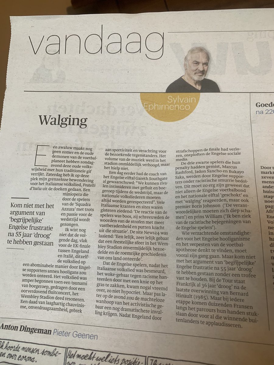 De_Wandelcoach's tweet image. Sterke column van Sylvain Ephimenco #walging #BlackLivesMatter #Brexit