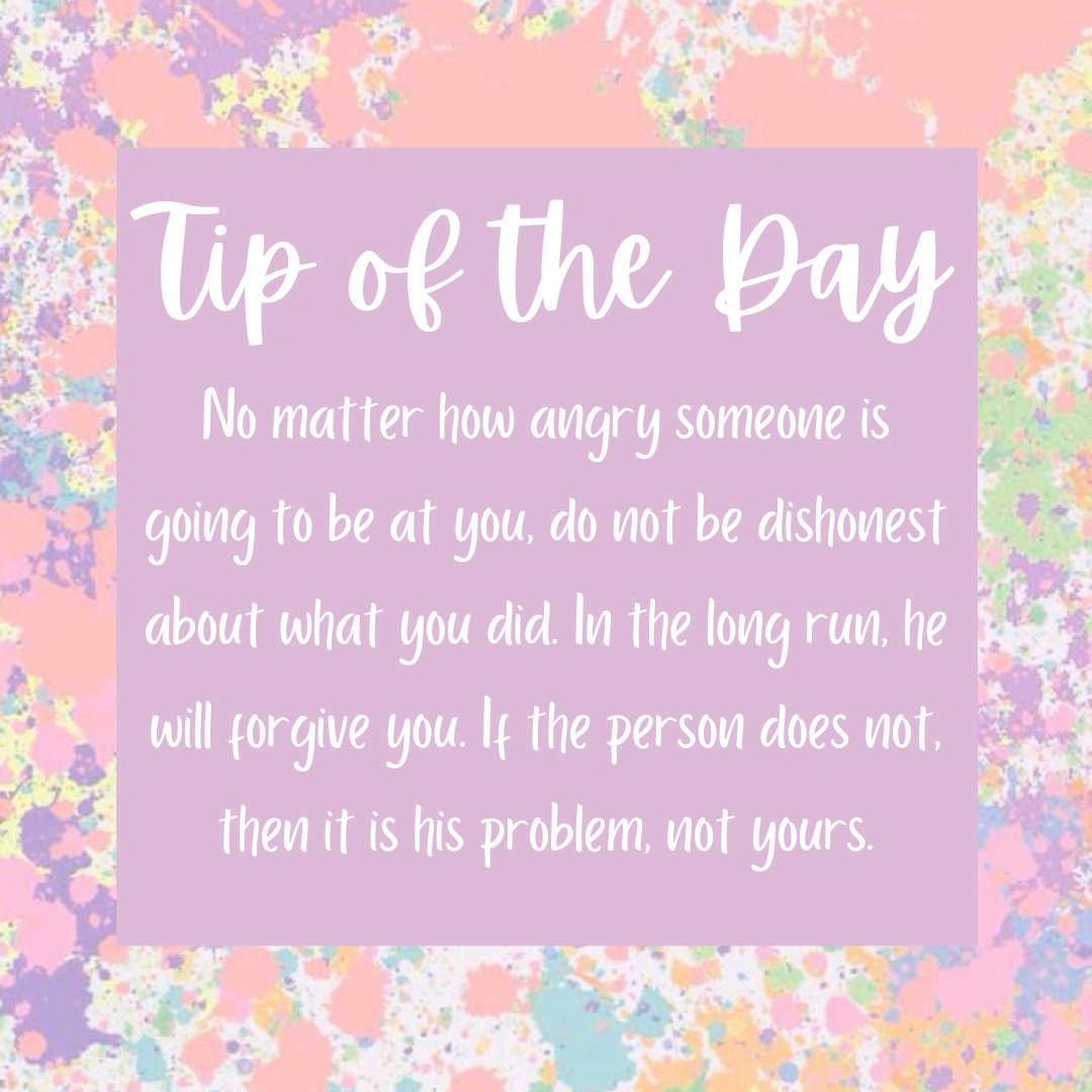 MrsMcVeigh's tweet photo. Elise McVeigh’s Life Camp Tip of the Day: No matter how angry someone is going to be at you, do not be dishonest about what you did. In the long run they will forgive you. If the person does not then it is their problem, not yours. 
# Manners #Etiquette #EliseMcVeighsLifeCamp https://t.co/YFnExQNsUe
