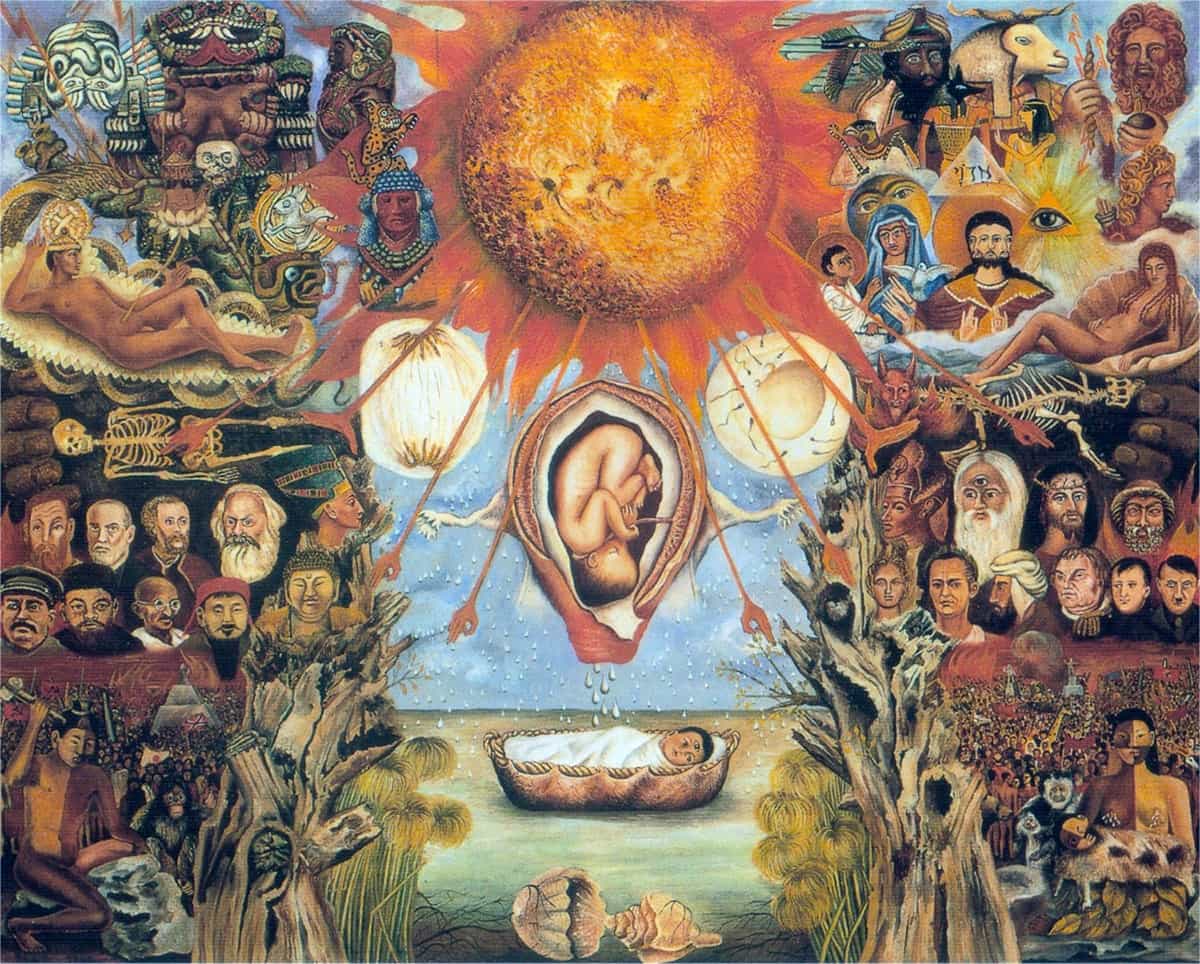 cosecharoja's tweet photo. Este 13 de julio se cumplen 67 años de la muerte de Frida Kahlo 🌸, reina del surrealismo centroamericano que pintó los astros 🌗 y los espíritus de la tierra, a Marx y a Freud, a un feto y a su compañero hecho un bebé, su cuerpo y sus dolencias 💧, las plantas y los animales 🦜. https://t.co/xNWSbVNz7d
