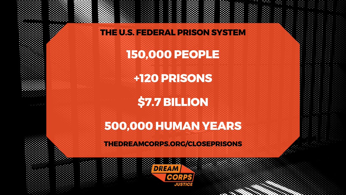DreamJustice's tweet photo. The federal prison population is at a 20 year low. Yet the Bureau of Prisons is expanding. 

There are +120 fed prisons—costing us billions of dollars per year. 

If we really want to end the era of mass incarceration, it’s time to #CloseMorePrisons.
  
➡️ https://t.co/ZEuISIhs3S https://t.co/qYh5ime0Ko