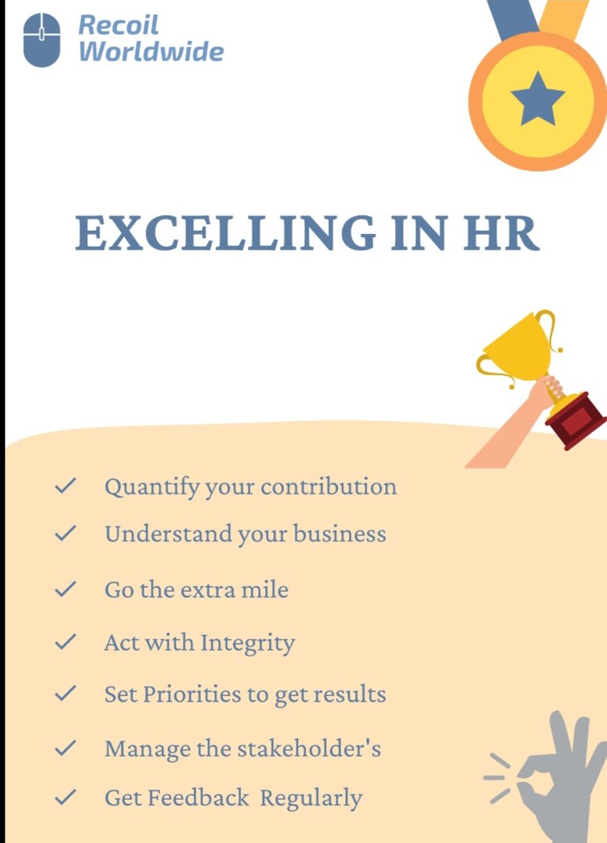 Excellence is not being the best , it is about doing best.
#excellence #hrcommunity #hrcareers #exceltips #success #highperformance #boostyourbusiness #boostyourcareer #learningeveryday #learninganddevelopment #recoilworldwide #recoilworldwide™