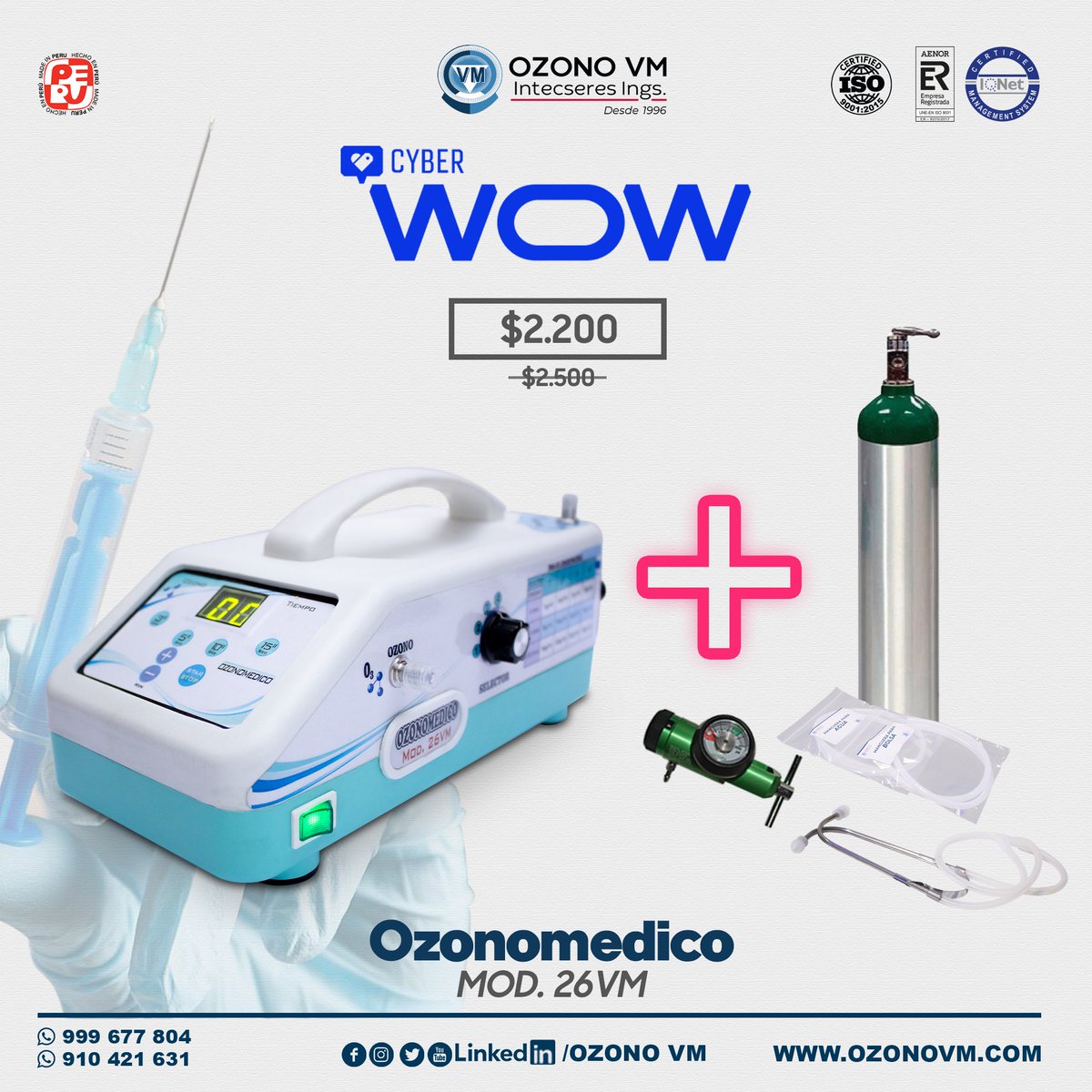 OzonoVm's tweet photo. ¡Gran descuento!
Ozonomedico 26 VM y 28 VM en
¡¡¡CYBER WOW!!!
#Cyber #promociones #descuentos #cyberwow #aprovecha #equipomedico #maquinasdeozono #EquiposdeOzono #tecnologia #familiaozonovm #capacitaciones #certificadoISO #limaperu🇵🇪 https://t.co/PpokgWmoVl
