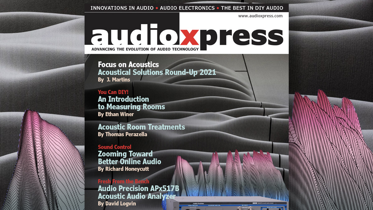 audioXP_editor's tweet image. audioXpress August 2021 Focus on Acoustics Issue Now Available
Read our Acoustical Solutions Round-Up 2021, Audio Precision APx517B Acoustic Audio Analyzer review, and more great #audioproductdevelopment #DIYaudio and #audioelectronics project articles! audioxpress.com/news/audioxpre…