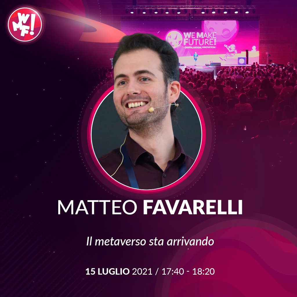 È tempo de @ilfestival! 🚀
Anche quest'anno saremo a #Rimini all'evento sull'Innovazione Digitale. Parleremo di #metaversi, di convergenza tecnologica tra AR, VR, videogames e nuove opportunità per i marketer.

📅 Giovedì 15 h17:40

Per info: webmarketingfestival.it/2021/programma…

#WMF2021