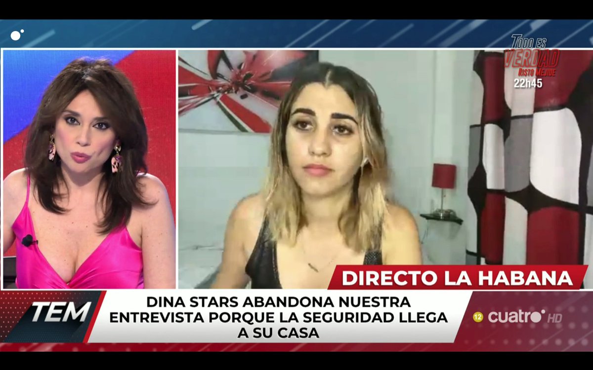 arielGfalcon's tweet photo. Se han llevado a @Dinastars_ en una entrevista en directo con @ristomejide . Nos están secuestrando a los jóvenes, no lo podemos permitir. #SOSCuba #FreeArielFalcon #FreeDina https://t.co/Lj5ba3vR40