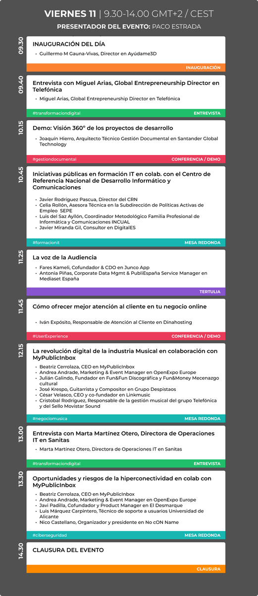 Hace un mes que terminamos #OpenExpo2021, evento que finalizamos súper agradecidos por todo el apoyo que recibimos ❤️

Ya solo nos queda agradecer a los profesionales que hicieron posible el último día de este gran evento: <a href="/willperman/">Guillermo Gauna-Vivas</a> <a href="/mike_arias/">Miguel Arias</a> <a href="/jhierrot/">Joaquín Hierro</a> <a href="/jrodpas/">Javier Rodríguez</a> ➕👇