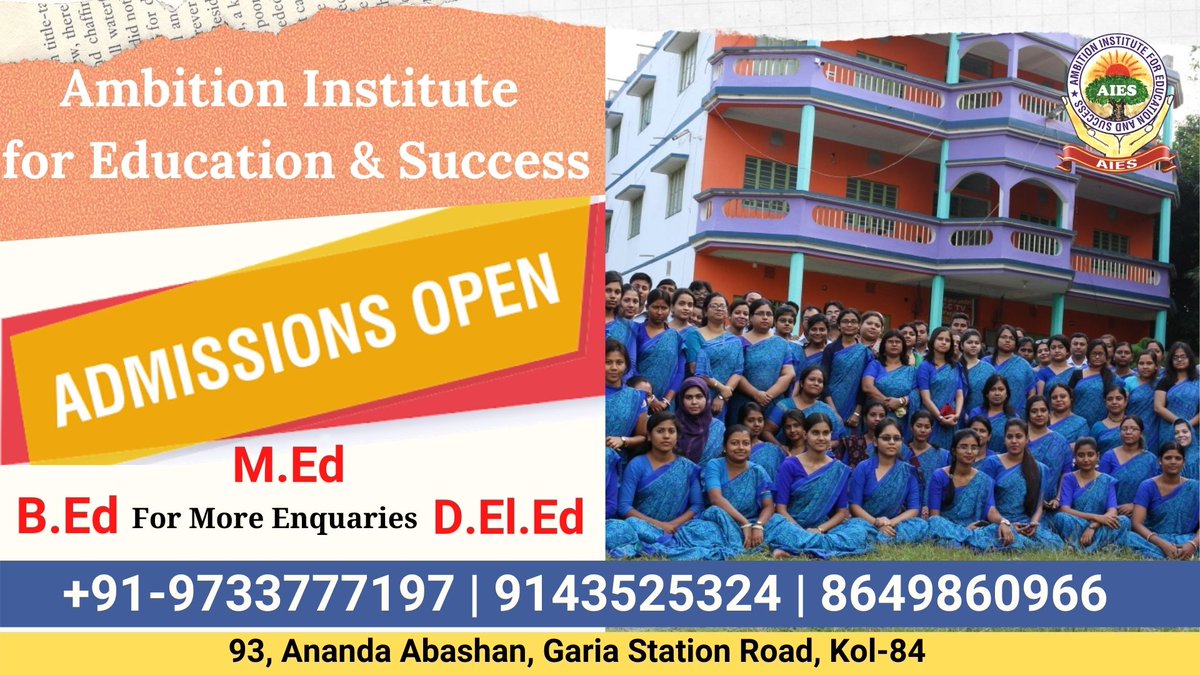 AIESInstitute's tweet image. In the list of NCTE approved B.Ed colleges list in Kolkata, you will find the name of AIES. We assist students in making a bright career. 
Call us for more details - 9733777197 | 9143525324 | 8649860966
#ncteapprovedbedcollegeslistinkolkata #MEdcourse #BEdcourse #AIESinstitution