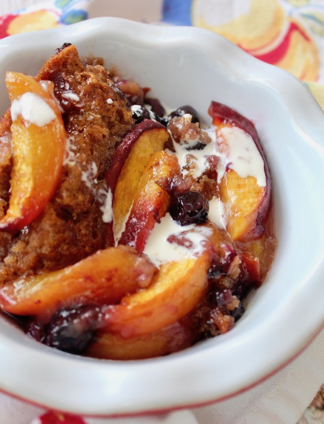 Blueberry Peach Cobbler and then some! 🍑 - bit.ly/blue-peach