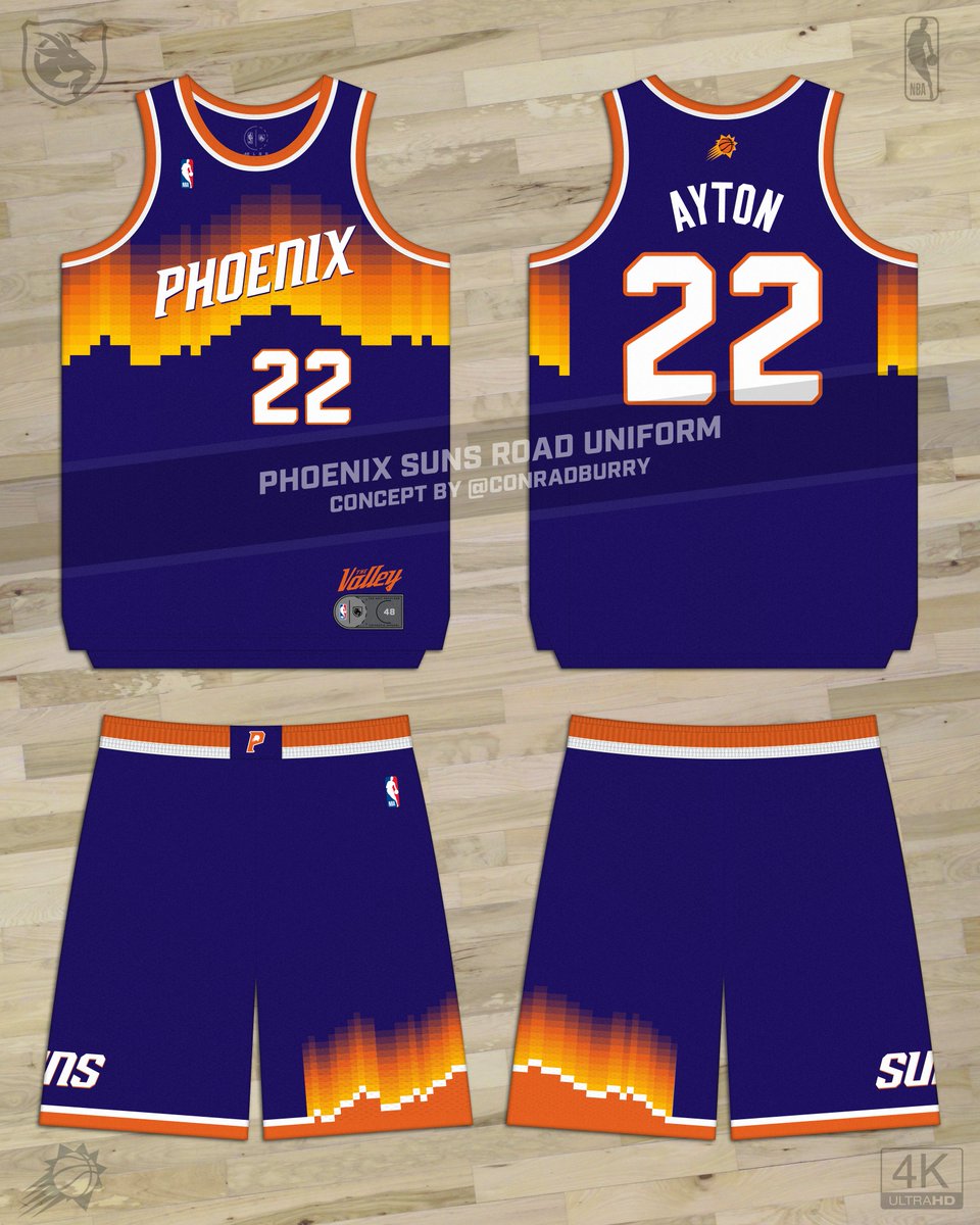 Conrad Burry 🔴🐐🎨 on X: With the popularity of the @Suns The Valley  jerseys and the (thusfar) success wearing them, let's have a stab at making  a full set of unis from