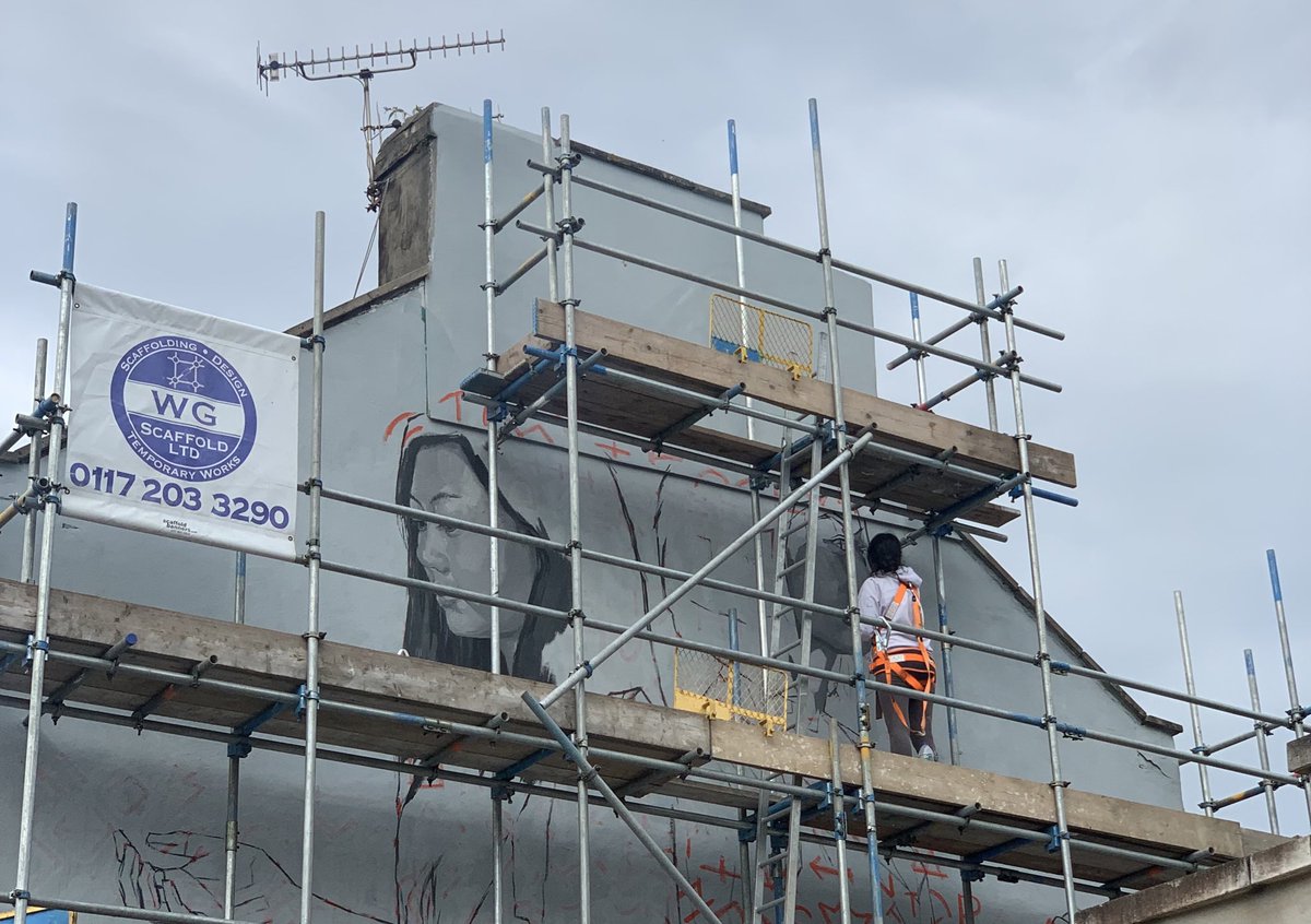 Beautiful new artwork by #CarynKoh underway in #bedminster super excited to see this one complete. Thanks to <a href="/ace_national/">Arts Council England</a> and #dcms recovery grant and some amazing artists we’ve been able to facilitate 75 murals in 75 days! #bristolart