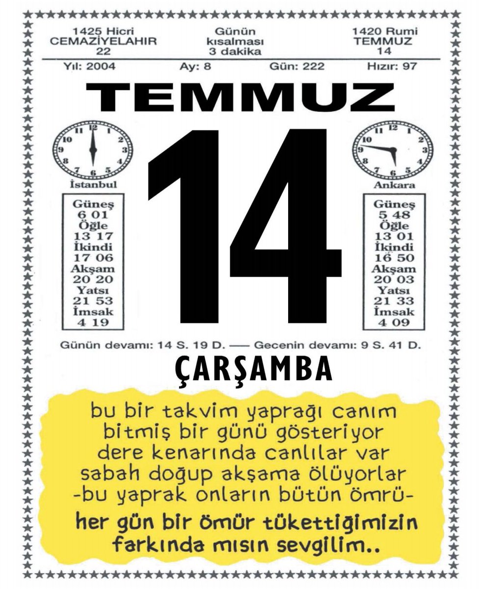 her gün bir ömür tükettiğimizin
farkında mısın sevgilim.. #metüst
#dergilik #temmuz #çarşamba