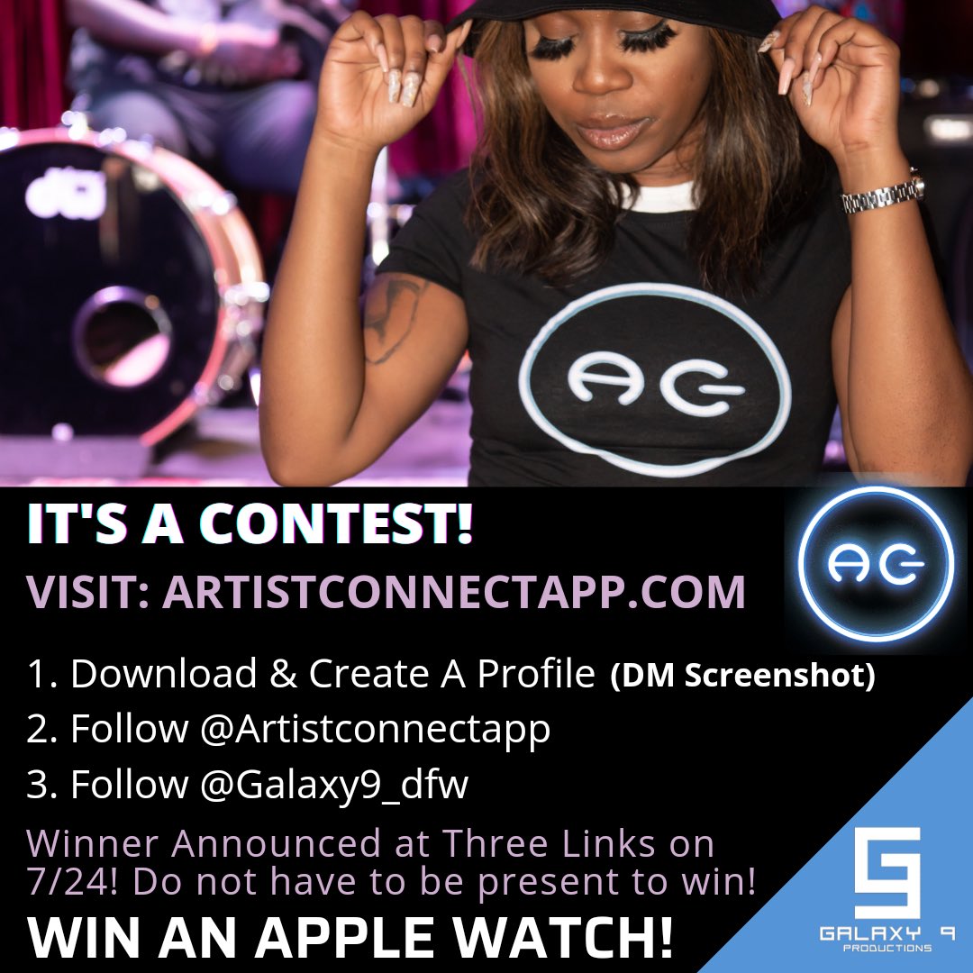 Artist_Connect_'s tweet photo. We’re teaming up with @galaxy9_dfw to give away an @Apple watch!! More to come!! https://t.co/NOVetjG5rg
