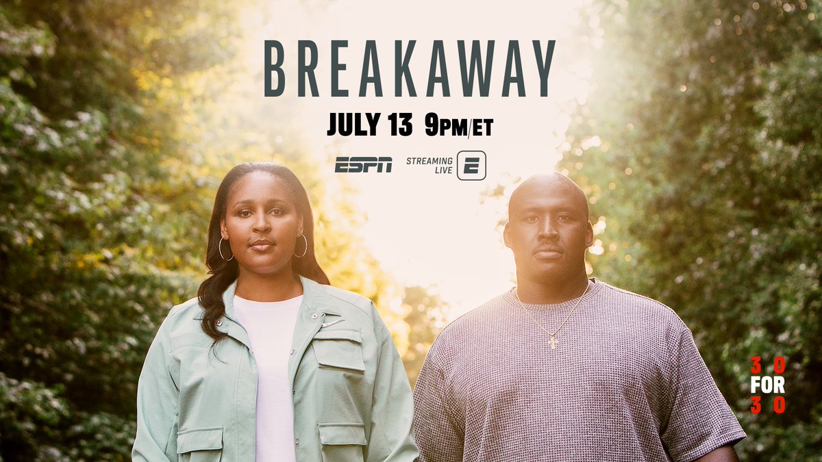 RobinRoberts's tweet photo. Tonight we honor and celebrate the incredible criminal justice reform advocacy that @MooreMaya has been working toward with Jonathan Irons in the @30for30 film: Breakaway. Hope you’ll watch the inspiring film coming up at 9/8c on @ESPN #WinWithJustice https://t.co/W1LgFXtqMc