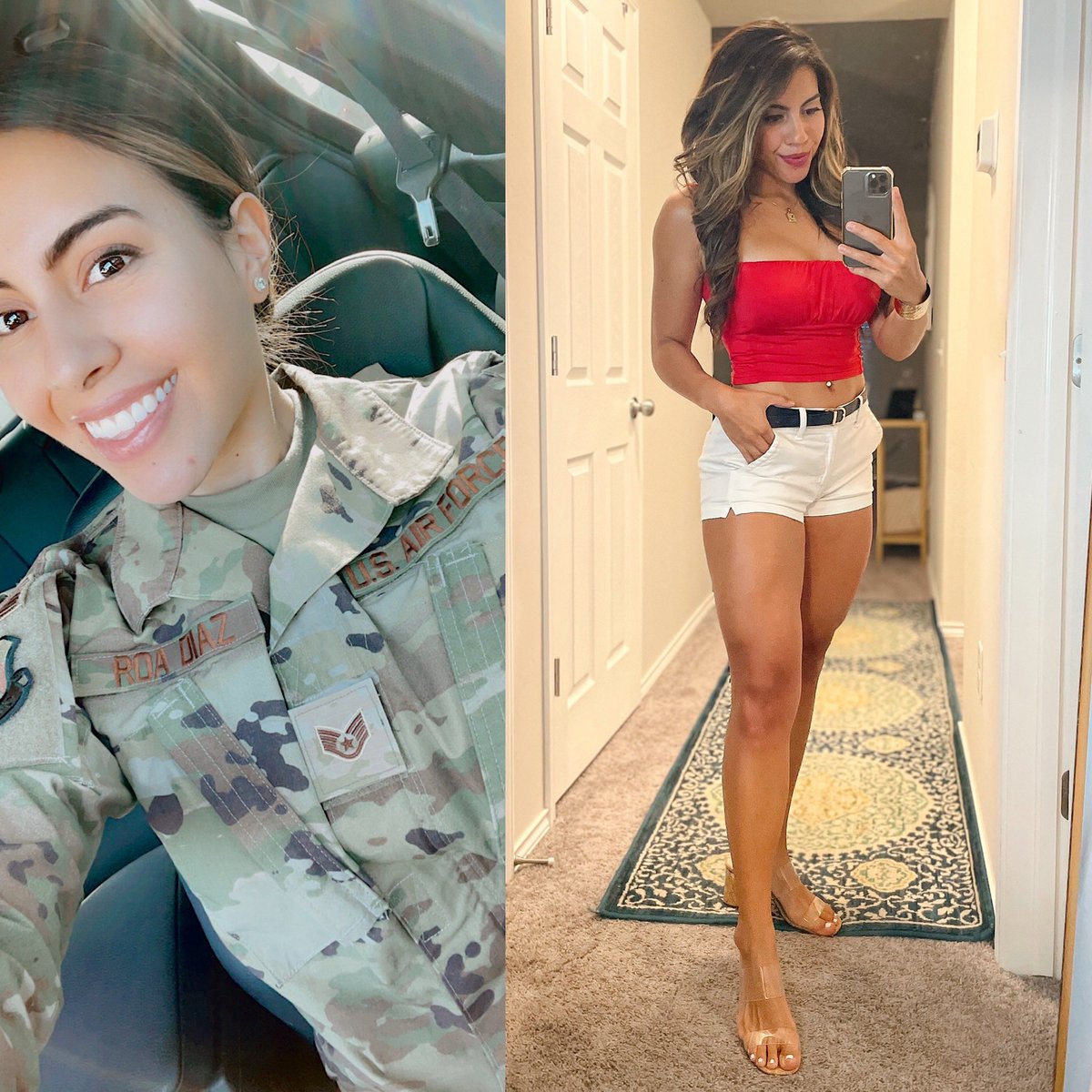 vallllrdiaz's tweet photo. She can do both 😜🇺🇸 #USAF https://t.co/j0FAs62I19