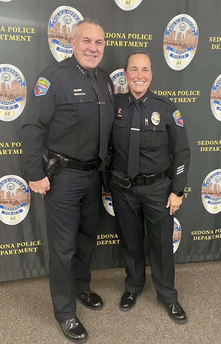 CharlesRHusted's tweet photo. Excited & honored to promote Sedona PD native, Deputy Chief Stephanie Foley. Her selection & leadership represents the bright future of our Sedona Police Department #SelflessServiceForALL @CityofSedonaAZ #OurFutureIsBright https://t.co/qQ2EXRDULT