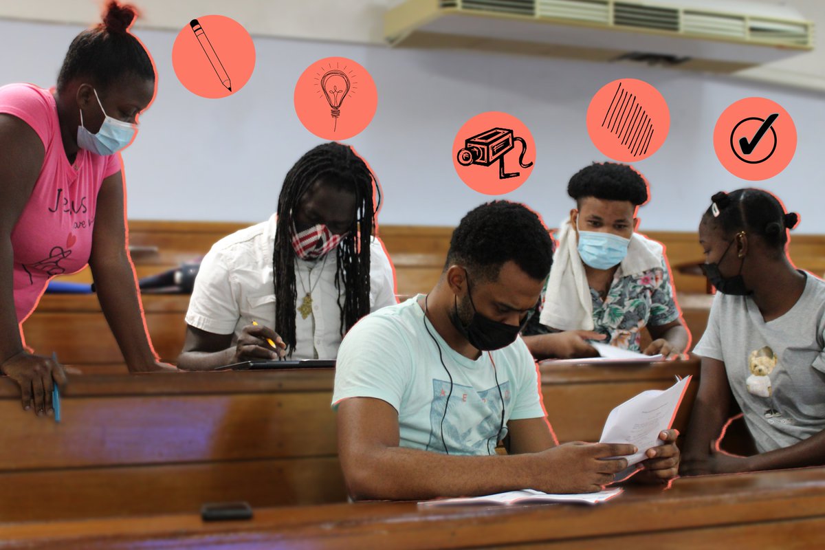 UWICFP's tweet photo. Each team member plays a unique and necessary role in a film project. These students are working together to ensure no element is missing.  #ClassInSession #filmmaking #film #UWIcommunityfilmproject #UWICFP  #filmcareer #UWI #kheamproject #kingstonharbour #MSS #MonaSocialServices https://t.co/XyyBgg63LR