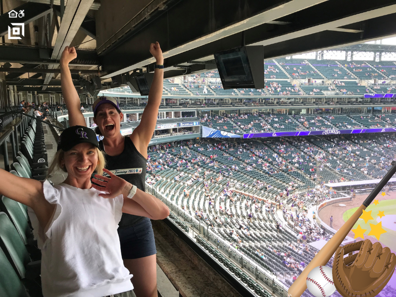 In honor of the #allstargame today, check out our HR team cheering on the #rockies at #Coorsfield last month! #enjoytheride 💜🎇