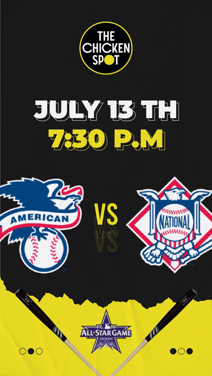 TheChickenSpot_'s tweet photo. All Stars Game is tonight! Come watch it with us and enjoy our special promotions!  😍⚾️✨🧢 #MBL #AllStarGame https://t.co/gTiJhe2eEZ