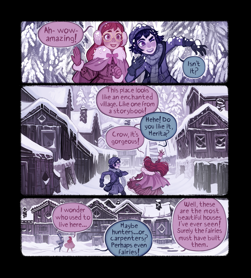 Here's the full comic I did for the recent Ava's Demon book: Crow and Merita's adventure into Aedinfell Forest❄️#avasdemon 