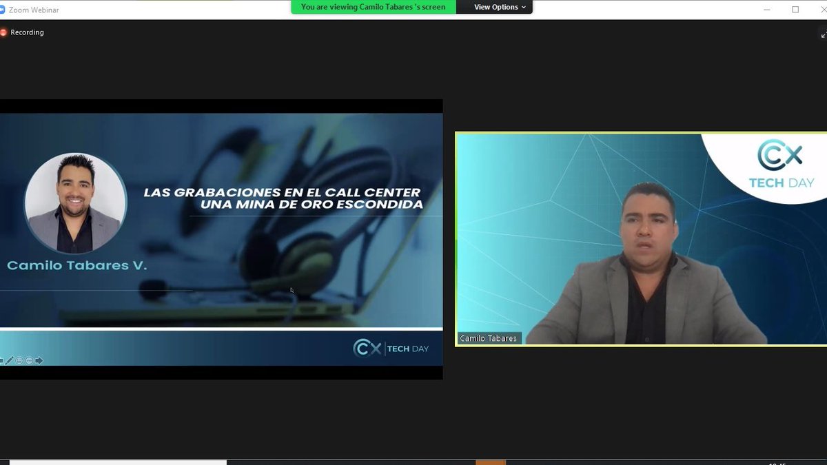 AlejandroHamon's tweet image. #TechDay2021 - Camilo Tabares - Las grabaciones como generación de conocimiento del Negocio - BPO
