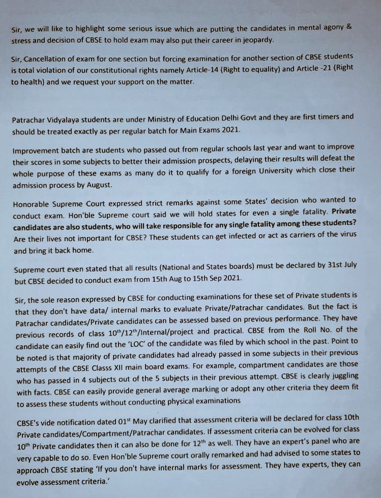 ActivistSukhpal's tweet photo. Representation on behalf of CBSE 12th pvt students submitted with @EduMinOfIndia today. 
Officer in charge said that they are aware of issue &amp; assured to get back ASAP. 
@AdvMamtaSharma
@Architguptajii @Poojasharma_DB 
@PragattiOberoi8
@ActivistSukhpal 
#helpCBSEprivatestudents https://t.co/HaE3yrdauP