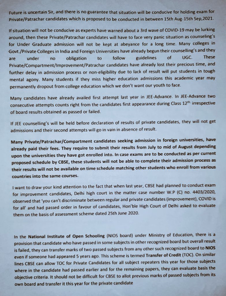 ActivistSukhpal's tweet photo. Representation on behalf of CBSE 12th pvt students submitted with @EduMinOfIndia today. 
Officer in charge said that they are aware of issue &amp; assured to get back ASAP. 
@AdvMamtaSharma
@Architguptajii @Poojasharma_DB 
@PragattiOberoi8
@ActivistSukhpal 
#helpCBSEprivatestudents https://t.co/HaE3yrdauP
