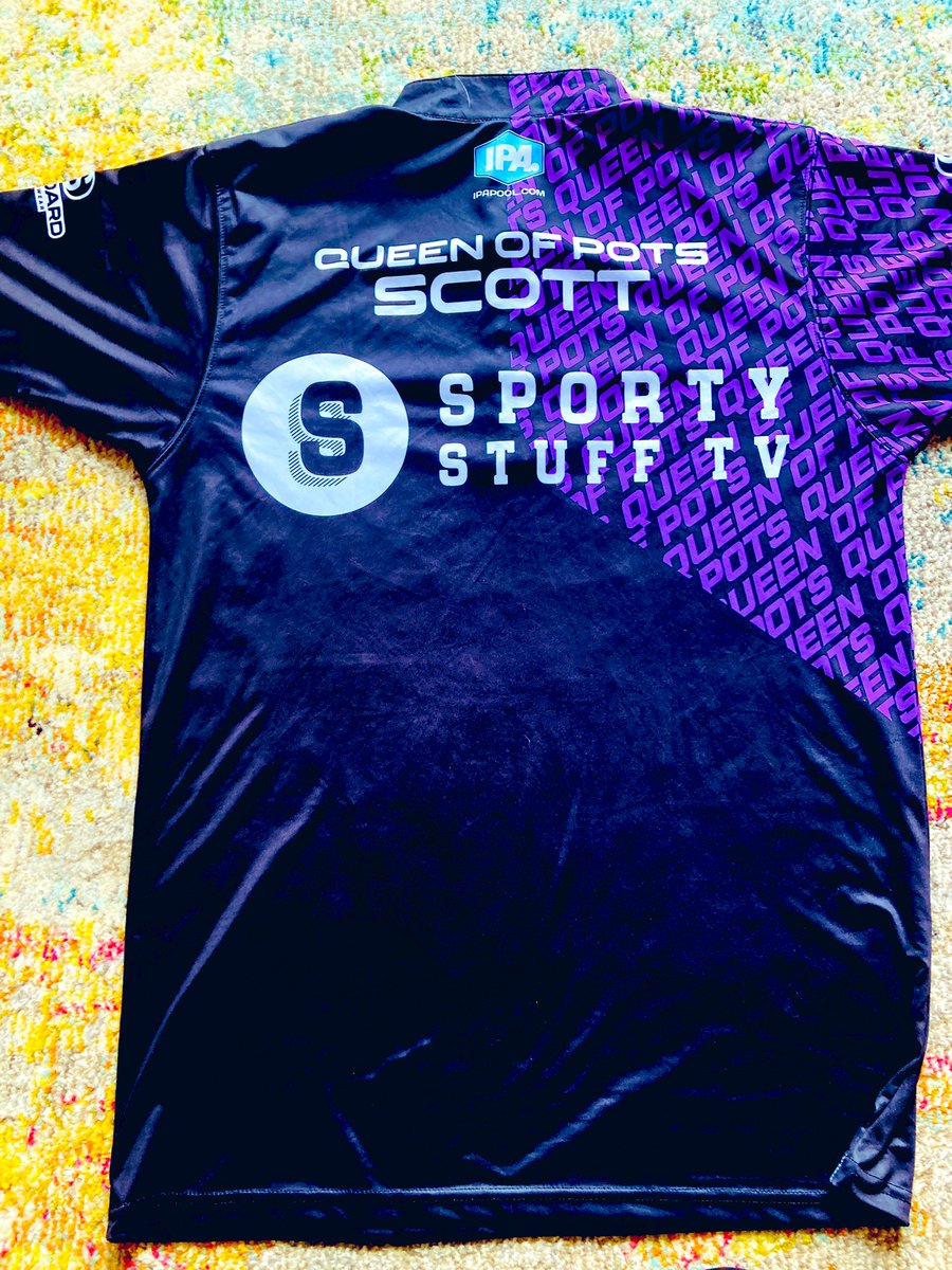 Thank you so much <a href="/WereOnboard/">Onboard Sportswear</a> for my personalised <a href="/ipapool/">IPA Pool 🎱</a> <a href="/sportystufftv/">Sportystufftv</a> shirt!!I love it ❤️And whoever chose the name - I owe you a drink ...so relieved  <a href="/pickworth_marc/">Marc pickworth</a>  and <a href="/IPAChairman1/">Kevin Barton</a> went with that one rather than a few of the other options I saw online 🙈🤣#QueenOfPots
