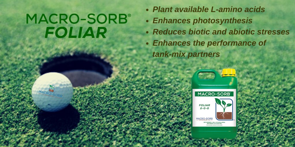 Macro-Sorb Foliar provides plant health and stress relief benefits to turfgrass, while also enhancing the performance of tank-mix partners!  Get the most out of your fungicide, herbicide, and PGR applications with Macro-Sorb Foliar!