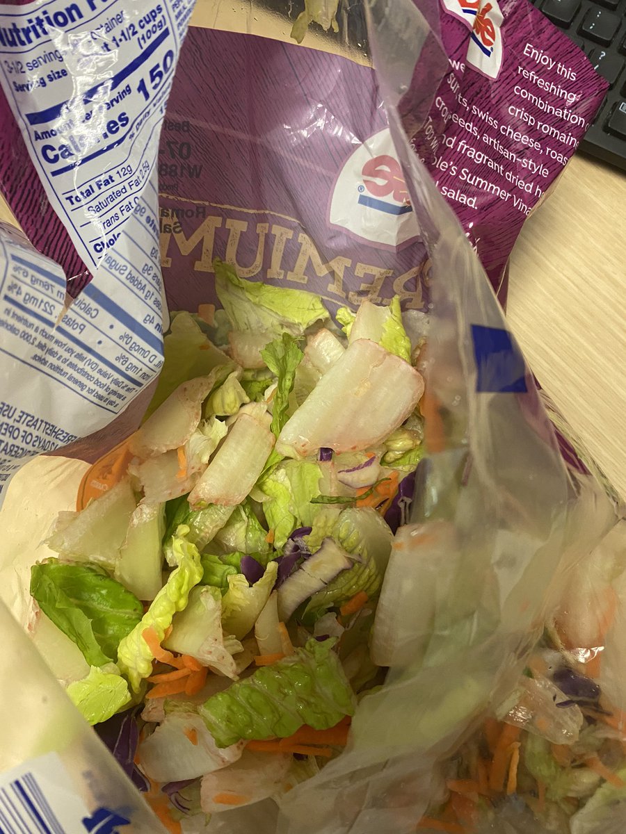 hloftspring's tweet photo. @DoleSunshine thanks for ruining my fav meal time of the day. RIP my salad kit that came sans kit and quite discolored https://t.co/YUaoienx5n