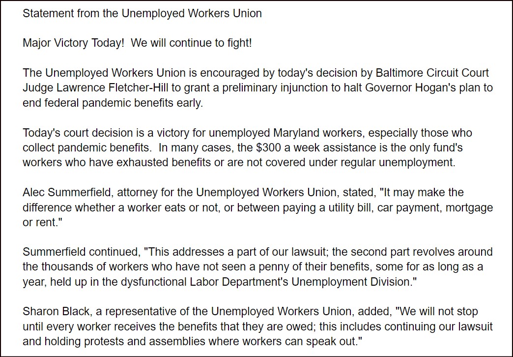 baltoppa's tweet photo. #unemployment #unemploymentbenefits #MarylandUnemployment #UnemployedWorkersUnion https://t.co/doUemRIyuF