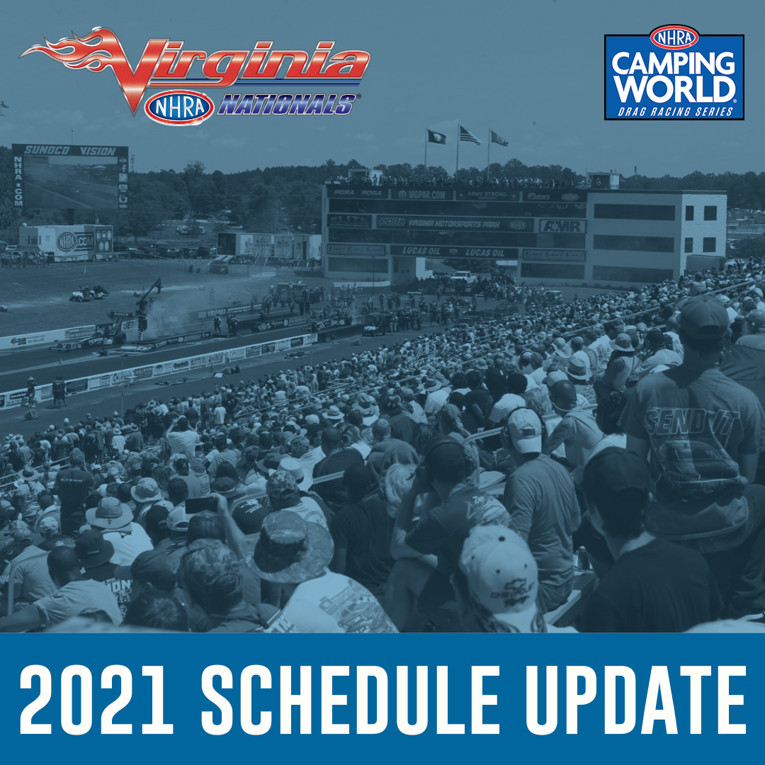 SCHEDULE UPDATE: NHRA #VirginiaNats will return to <a href="/RaceVMP/">Virginia Motorsports Park</a> in 2022.

MORE INFO: bit.ly/2UNGYTO