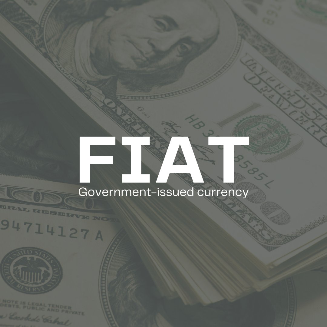 shopjumpmoon's tweet photo. FIAT - from the Latin word "fiat", which means a determination by authority — the government decrees the value of the currency and doesn't represent another individual's asset 💲

Follow our IG @shopjumpmoon
 
#learncrypto #cryptoeducation #cryptocurrencyeducation https://t.co/GDFrfYmSkl
