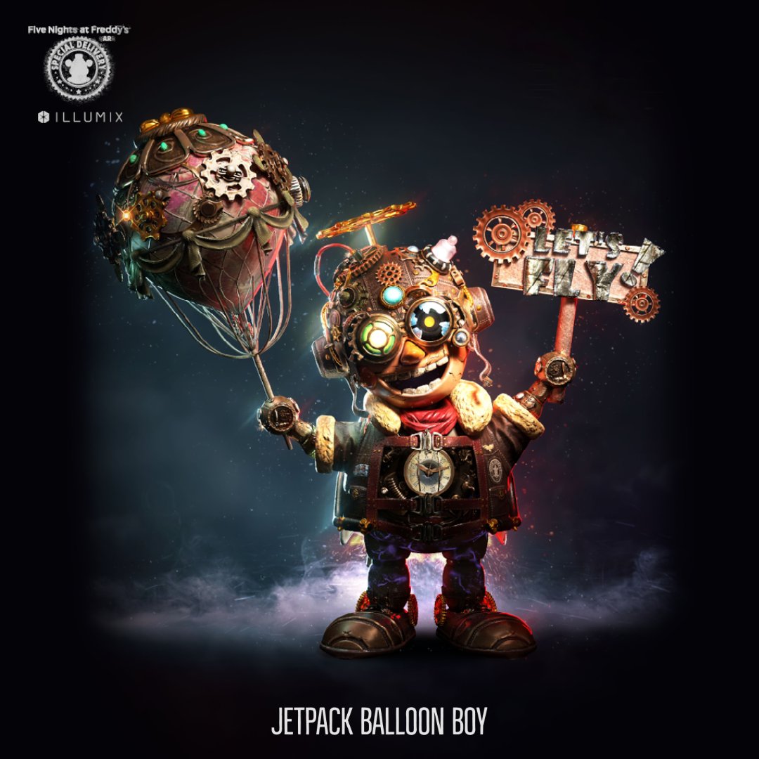 FNAF AR on X: Jetpack Balloon Boy's getting ready to leave town-- So pay  him a visit before Screampunk's gears wind slowly down ⚙️ #FNAF #FNAFAR  #Illumix #SpecialDelivery #AR #MR #game #gaming #