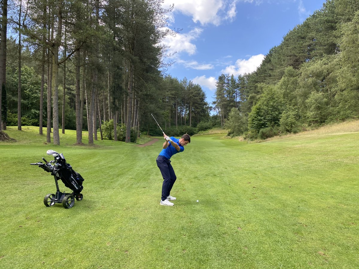 SamSharpe0707's tweet photo. A great day out at The Staffordshire GC for the Golfbreaks Fourball Championships. @Coachchambopga and I had a solid day which has given us a spot in the final. Fingers crossed🤞🏽🏌️‍♂️ https://t.co/GjCHr3rF2v