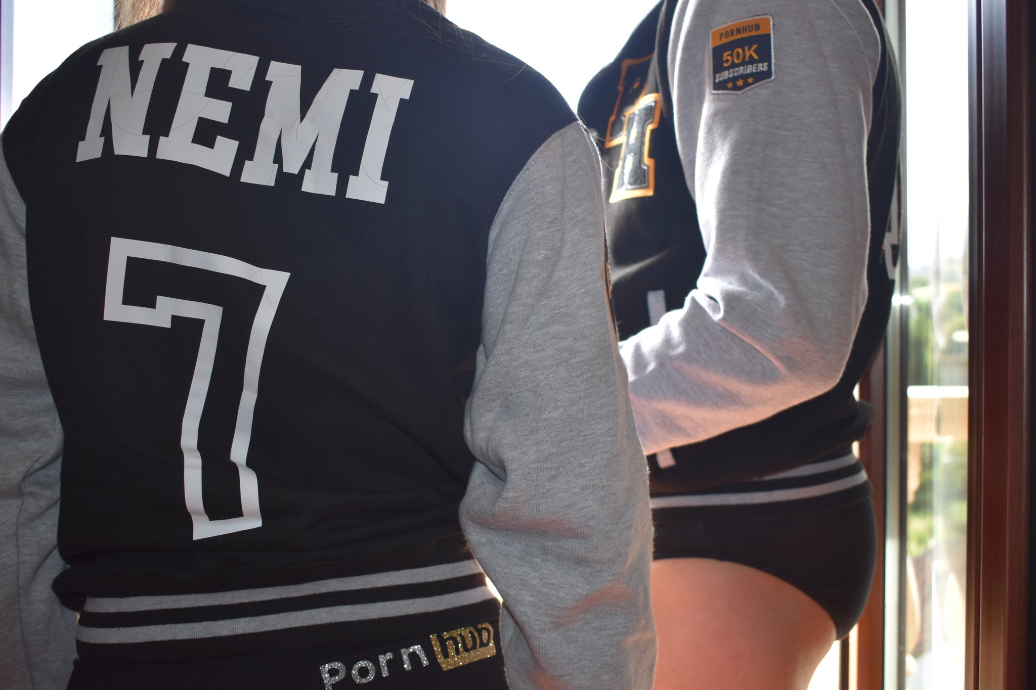 1 pic. Our Letterman Jackets for hitting 50k subscribers milestone! 🖤🧡 @pornhub #lettermanjackets #nemibdesire #bangsdesire #milestone #couples https://t.co/igxPviUEpy