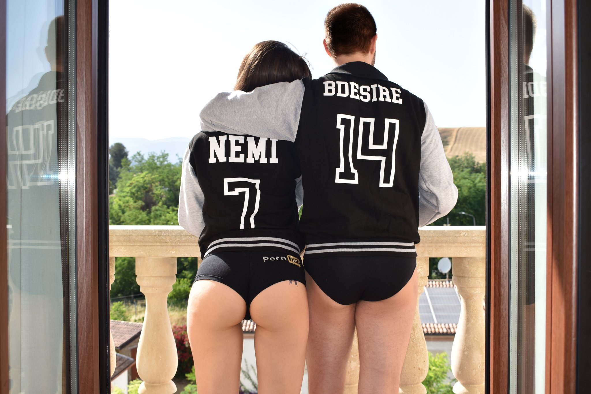 2 pic. Our Letterman Jackets for hitting 50k subscribers milestone! 🖤🧡 @pornhub #lettermanjackets #nemibdesire #bangsdesire #milestone #couples https://t.co/igxPviUEpy
