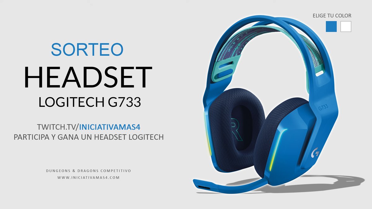 📢#SORTEO Headset #Logitech G733🎁

1⃣Síguenos en Twitter
2⃣Dale RT y Like a este tweet
3⃣Contesta mencionando a 3 personas
4⃣Sigue y subscríbete a twitch.tv/iniciativamas4
5⃣Canjea puntos de nuestro canal #twitch por tickets de sorteo (+tickets = +oportunidades) hasta el 17/08