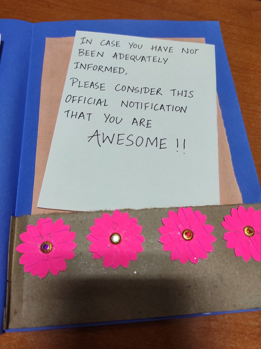 -I can't stress enough how important it is to normalise discussions around #Mentalhealth. I have seen too many people suffer due to the stigma. 
-&amp; rarely I do get validation, people have shown support &amp; gratitude, &amp; that's motivating. Someone left this 👇🏼 on my work bench (n/n)