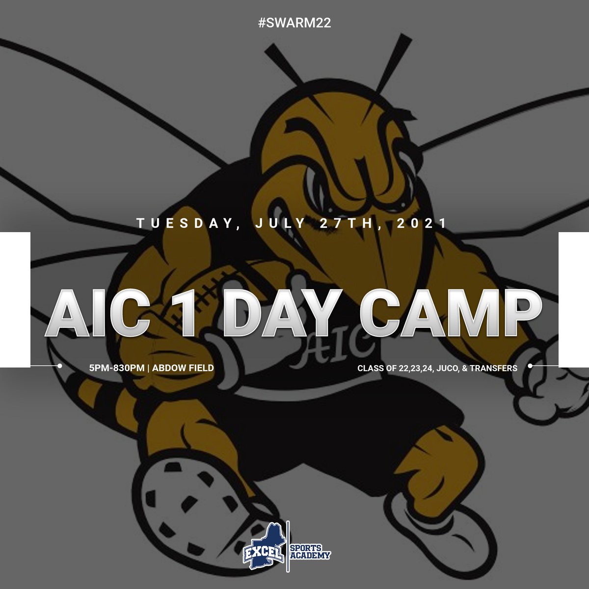 AICFootball's tweet photo. Are you still being overlooked and under-recruited?
Come show out on July 27th and we can help solve those problems! #Swarm22 #3rdFloorMentality
Register⬇️:
https://t.co/WAUsEINrpD https://t.co/HnS2N6kkLg